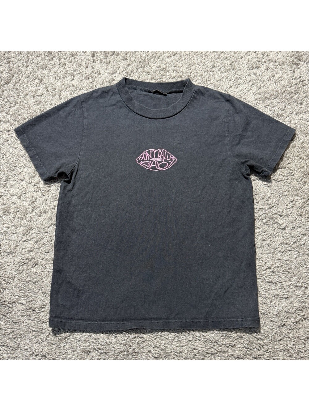 Brandy Melville John Galt Don’t Call Me Baby Tee Graphic Embroidered Size Small